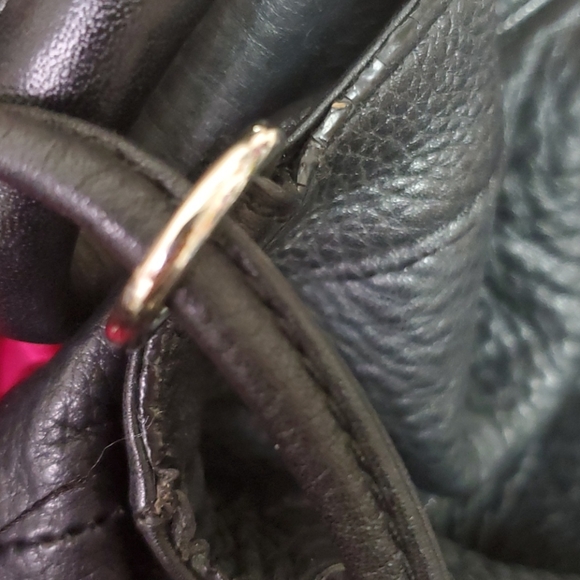 Donald J Pliner Leather Bucket Black Tie Bag - Picture 6 of 11